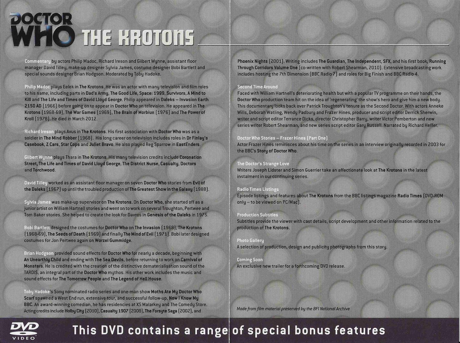 Inserts from BBCDVD 3480